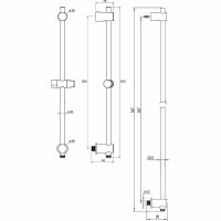 Душевая штанга Ravak 975.01 X07P366 Хром