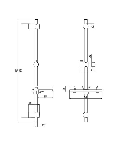 Душевая штанга Lemark LM3775BL Черный