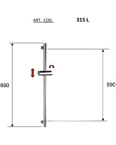 Душевая штанга Remer 315L Хром