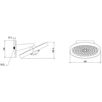 Верхний душ Vincea Inspire VSHD-3I3CCH 300 мм, с кронштейном, хром