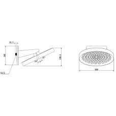 Верхний душ Vincea Inspire VSHD-3I3CCH 300 мм, с кронштейном, хром