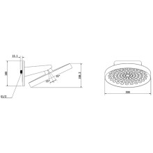 Верхний душ Vincea Inspire VSHD-3I3CMB 300 мм, с кронштейном, черный матовый