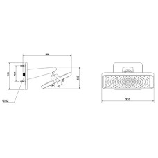 Верхний душ Vincea Inspire VSHD-3I4CMB 320 мм, с кронштейном, черный матовый