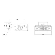 Верхний душ Vincea Inspire VSHD-3I4CGM 320 мм, с кронштейном, вороненая сталь