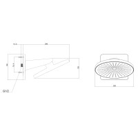 Верхний душ Vincea Inspire VSHD-3I5CMB 250 мм, с кронштейном, черный матовый
