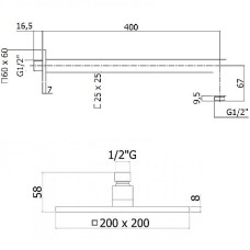 Верхний душ Paffoni Syncro ZSOF075CR/ZSOF063CR Хром