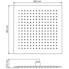 Верхний душ WasserKRAFT A118 Нержавеющая сталь