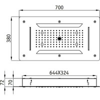 Верхний душ RGW Shower Panels SP-71 21140271-01 Хром
