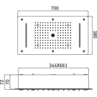 Верхний душ RGW Shower Panels SP-72 21140272-01 Хром