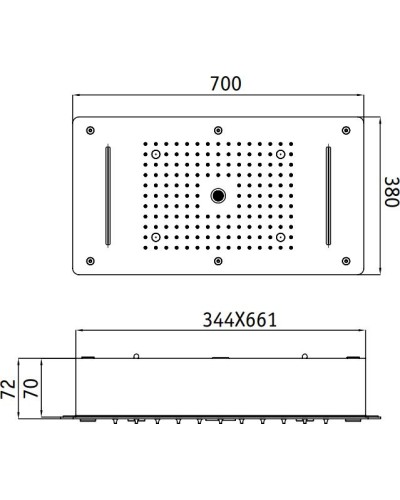 Верхний душ RGW Shower Panels SP-72 21140272-01 Хром