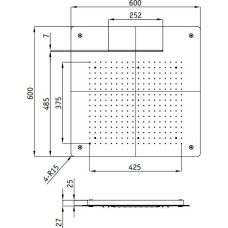 Верхний душ RGW Shower Panels SP-74 21140274-01 Хром