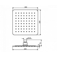 Верхний душ Excellent Actima 20х20 AREX.3022CR Хром