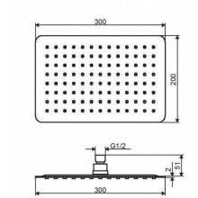 Верхний душ Excellent Soft Rain 20х30 AREX.3064CR Хром