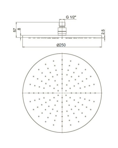 Верхний душ Paini 50CR759/25EBI Хром