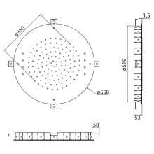 Верхний душ Cezares CZR-SDRH1-50-03 Золото