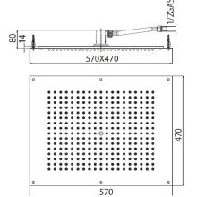 Верхний душ Bossini Dream Flat H38391.073 Черный матовый