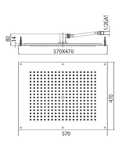 Верхний душ Bossini Dream Flat H38391.073 Черный матовый