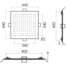 Верхний душ Remer 357EFS44 Хром
