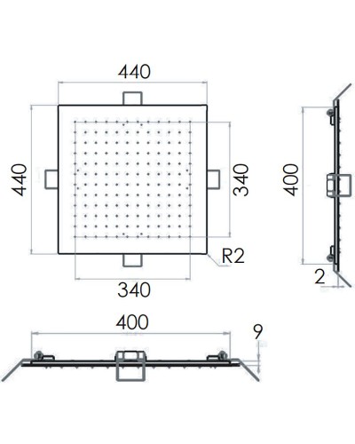 Верхний душ Remer 357EFS44 Хром