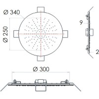 Верхний душ Remer 357EFM34 Хром