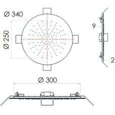 Верхний душ Remer 357EFM34 Хром