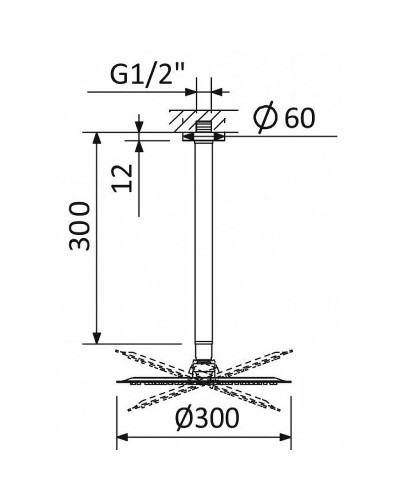Верхний душ Cezares Czr CZR-B-TDDR-30/30-01 Хром