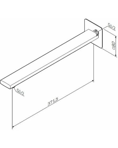 Кронштейн для верхнего душа AM.PM 37 F0500703 Хром
