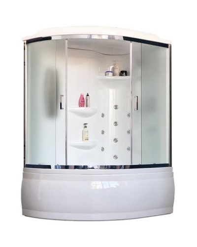 Душевой бокс Royal Bath ALP 170х100 RB170ALP-C-CH-R с гидромассажем стекло матовое задняя стенка Белая