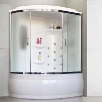 Душевой бокс Royal Bath ALP 170х100 RB170ALP-C-CH-R с гидромассажем стекло матовое задняя стенка Белая