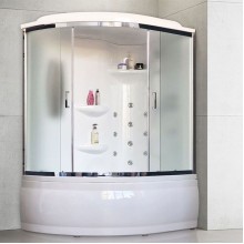 Душевой бокс Royal Bath ALP 170х100 RB170ALP-C-CH-R с гидромассажем стекло матовое задняя стенка Белая