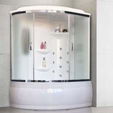 Душевой бокс Royal Bath ALP 170х100 RB170ALP-C-CH-R с гидромассажем стекло матовое задняя стенка Белая