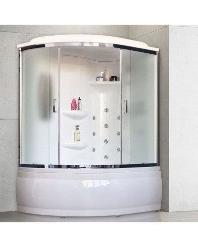 Душевой бокс Royal Bath ALP 170х100 RB170ALP-C-CH-R с гидромассажем стекло матовое задняя стенка Белая