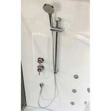 Душевой бокс Royal Bath ALP 170х100 RB170ALP-C-CH-R с гидромассажем стекло матовое задняя стенка Белая
