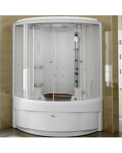 Душевой бокс Radomir Даниэла 2 140x140 1-04-1-0-5-0750 профиль Белый стекло прозрачное