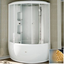 Душевой бокс Radomir Лаура 128x128 1-04-1-0-4-0861 профиль Белый стекло матовое