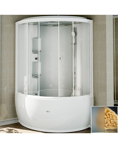 Душевой бокс Radomir Лаура 128x128 1-04-1-0-5-0891 профиль Белый стекло матовое