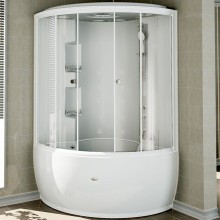 Душевой бокс Radomir Лаура 128x128 1-04-1-0-5-0890 профиль Белый стекло прозрачное