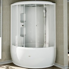 Душевой бокс Radomir Лаура 128x128 1-04-1-0-5-0890 профиль Белый стекло прозрачное