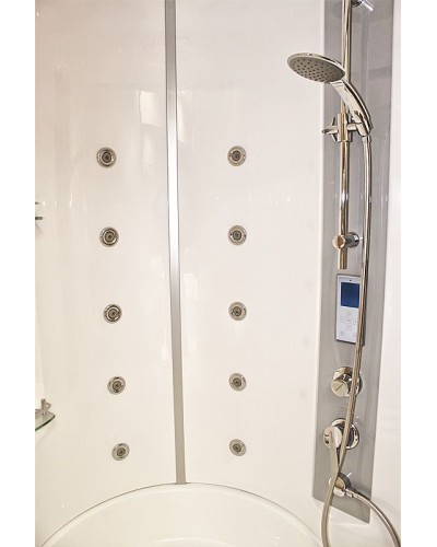 Душевой бокс Radomir Лаура 128x128 1-04-1-0-5-0890 профиль Белый стекло прозрачное