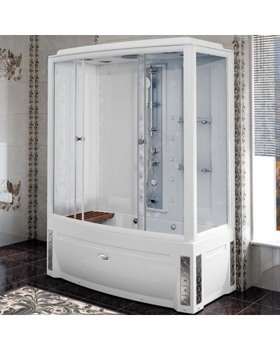 Душевой бокс Radomir Элис 2 168x85 L 1-04-1-1-5-0960 профиль Белый стекло прозрачное