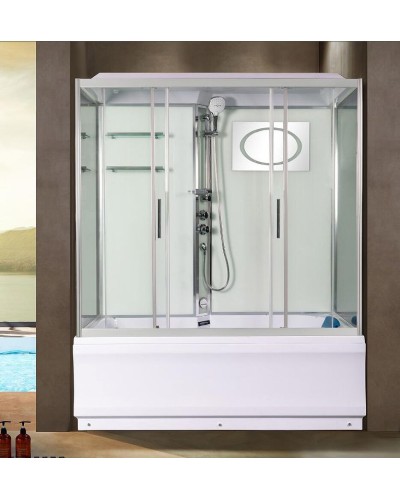 Душевой бокс WeltWasser WW500 Emmer 170/85/55-2 170х85 10000004660 профиль Хром стекло прозрачное