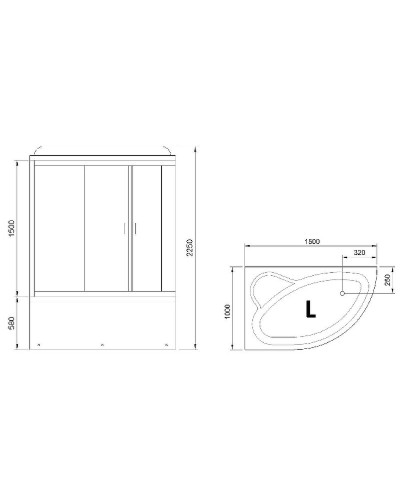 Душевой бокс Royal Bath ALP 150x100 RB150ALP-C-L с гидромассажем