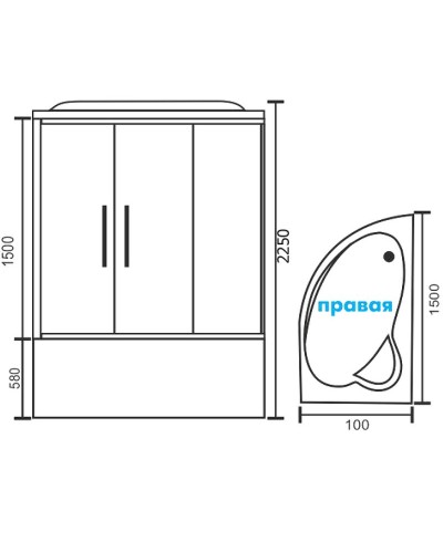 Душевой бокс Royal Bath ALP 150x100 RB150ALP-C-R с гидромассажем