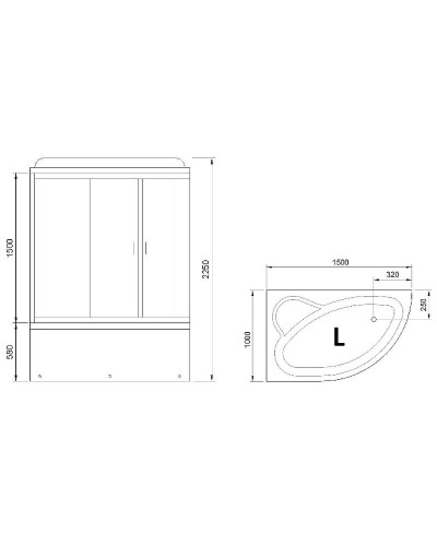 Душевой бокс Royal Bath ALP 150x100 RB150ALP-T-L с гидромассажем