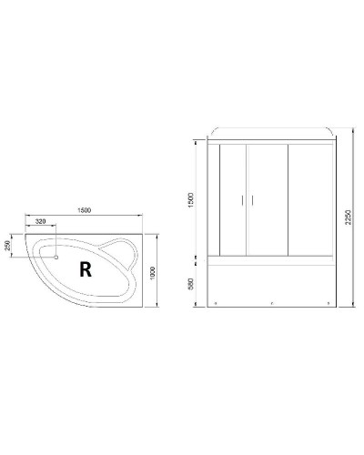 Душевой бокс Royal Bath ALP 150x100 RB150ALP-T-R с гидромассажем