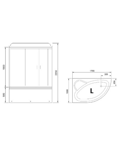 Душевой бокс Royal Bath ALP 170x100 RB170ALP-C-L с гидромассажем
