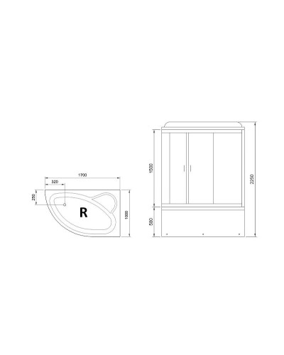 Душевой бокс Royal Bath ALP 170x100 RB170ALP-T-R с гидромассажем