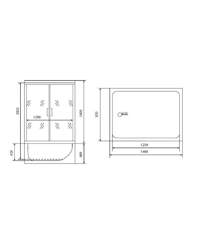 Душевой бокс Timo Lux 168x90 TL-1506 с гидромассажем