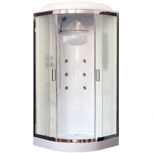 Душевая кабина Royal Bath НК RB90HK2-M-CH 90x90 с гидромассажем стекло матовое задняя стенка Белая