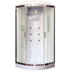 Душевая кабина Royal Bath НК RB90HK2-M-CH 90x90 с гидромассажем стекло матовое задняя стенка Белая